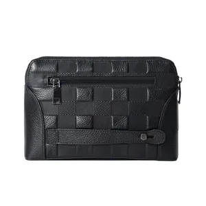 2024 Luxury Design Genuine Leather Fingerprint Lock Anti-Theft Men Handbags Clutch Bag Men Logo Man Clutch Bag