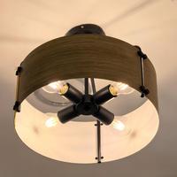Plafonnier semi-encastré vintage en fer, abat-jour rond en métal, lampe décorative pour la maison