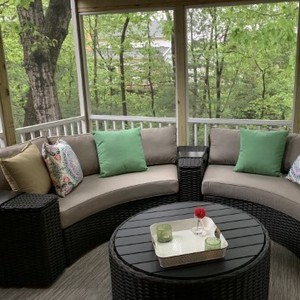 Ensemble de canapés ronds en rotin d'extérieur, meubles de salon de jardin modernes et luxueux, tissés à la main - Product Image 2