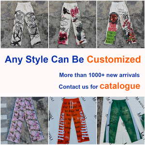 Huili đường phố cao Y2K Sweatpants đàn hồi eo người đàn ông lỏng rộng chân Jogger quần biểu tượng tùy chỉnh in đau khổ baggy Sweatpants - Product Image 6