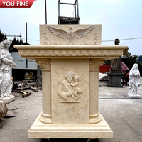 YOUFINE Mesa de Altar de Mármol para Iglesia, Púlpito para Ceremonias Religiosas