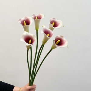 D-219 Fleurs artificielles de lys Cala de haute qualité, toucher réel, couleur <span class=keywords><strong>bordeaux</strong></span>, en PU, pour <span class=keywords><strong>la</strong></span> décoration de mariage et de <span class=keywords><strong>la</strong></span> maison - Product Image 4