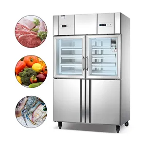 Ticari dondurucu buzdolabı ticari ayakta dondurucu paslanmaz çelik dik buzdolabı restoran için