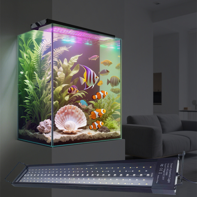 The Fish tank Light Aquarium Lamp Is Equipped with a Seven-color Luminous Mode LCD Display and Fish tank Controller