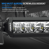 AURORA Patent Wholesale - Barre lumineuse LED S5 sans vis de 10 pouces à une rangée 4x4 de qualité supérieure pour motos