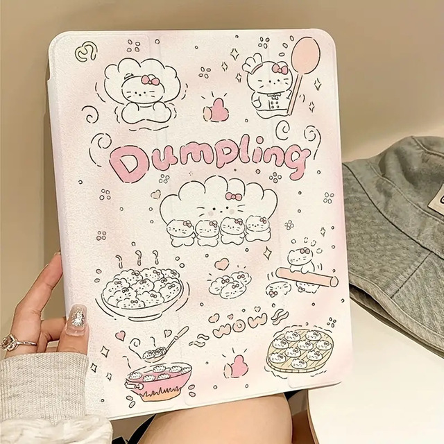 Custom Cute Pattern Pink Hello Kitty PU Tablet Case Pen Solt Magnetic Auto Sleep/wake for iPad air Pro 11 10.2/10.9 Inches