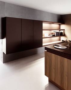 Pour les armoires de cuisine américaines modernes, garantie de 5 ans, montage mural, placage de bois, panneau mélaminé, surface acrylique, porte, dosseret - Product Image 5