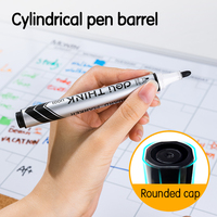 Deli EU00120 # Marker Bullet Tip 2.0mm NOIR Charpentier Non toxique Faible odeur Bureau à domicile Réunion d'enseignement