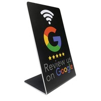 Support de table en acrylique en forme de L avec logo personnalisé NFC et fonction Tap pour Google Review, idéal pour restaurants, cafés, commerces de détail – Optimisez vos avis