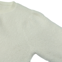 Großhandel Custom Soft Half Sleeve Blank Haarig Schwergewicht Loose Unisex Plain Imitation Nerz Damen Strick pullover