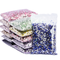 BOBOHOO, venta al por mayor, paquete a granel, serie trasera plateada, resina, 2mm-6mm, diamantes de imitación con reverso plano, diamantes de imitación sin Hotfix para ropa DIY