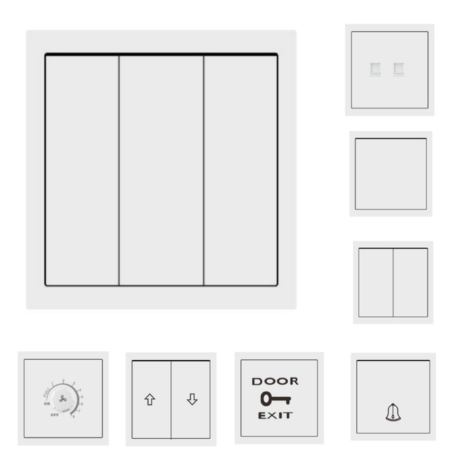 Factory Wholesale PC Panel 1/2/3/4 Gang EU Multifunction Wall Switch Socket White/Black/grey 10A 13A Wall Switch and Socket
