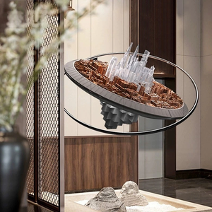 Œuvre d'art en matériaux mixtes, décoration murale, architecture 3D, design de skyline de ville futuriste, sculpture - Product Image 2