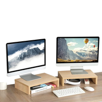 Support de rangement de bureau polyvalent en bois pour support de moniteur d'ordinateur de bureau à domicile avec organisateurs de tiroirs pour bureaux