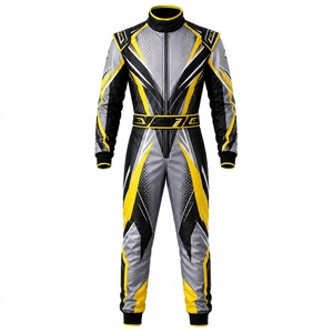 Men's Motorcycle Racing Suit Full Sleeve Sublimation Print Breathable <b>Leather</b> Black Yellow Gray All Seasons Guruna Guruna Z - Product Image 1