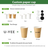 Gobelet en papier jetable personnalisé avec logo, 3 oz, simple, enduit de PE, blanc, pour café