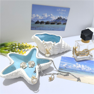 Creative and Unique Ins-Style Elegant Starfish <strong>Shell</strong> Ceramic Home Decor Storage <strong>Ornaments</strong> - Product Image 3