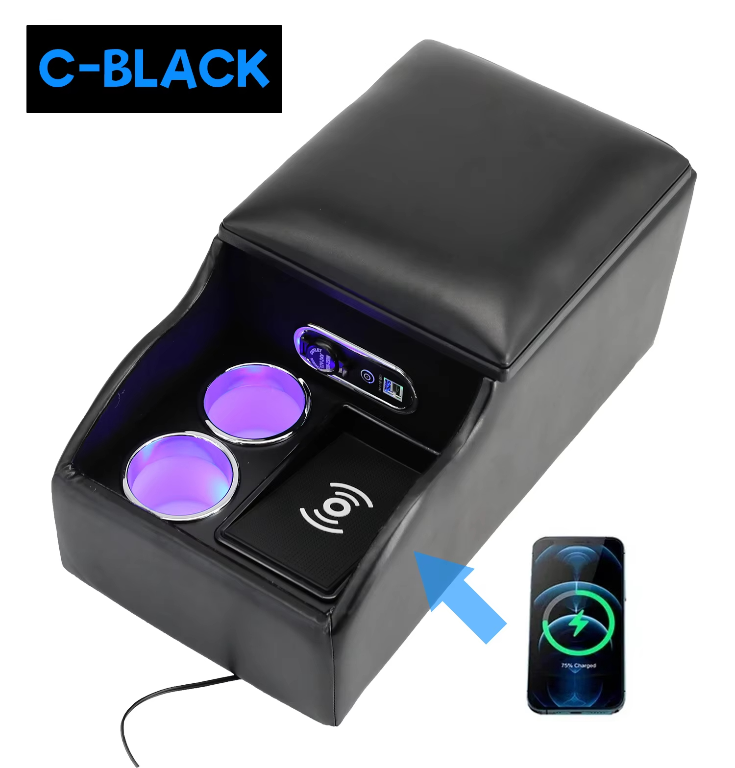 Kuxiang 002 Universal Car Multifunctional Armrest Box - Center Console Storage Cup Holder