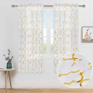 Sheer Curtain Tulle Door Window Curtain Drape Panel Sheer Scarf Valances Modern Bedroom Living Room Curtain