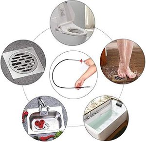 Herramienta de Limpieza Doméstica, Desatascador Flexible para Drenajes, Limpiador de Canaletas, Desatascador de Inodoros, Desatascador de Drenajes de Ducha, Cocina, Baño y Bañera - Product Image 5