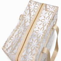 Sac de rangement transparent en PVC pour points de croix, grands sacs à main avec poignées tissées, idéal pour la couture, le crochet et la broderie, cadeau pour femme