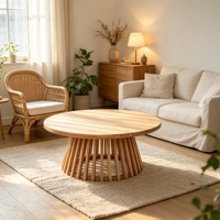 Table basse ronde pliable en bois massif, Anti-Corrosion, créative, pour salon intérieur, Patio extérieur, jardin, décoration de la maison