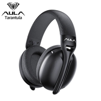Casque de jeu AULA S6 avec microphone à effet lumineux RGB, réduction de bruit active 5.0 AAC, mode double filaire/sans fil