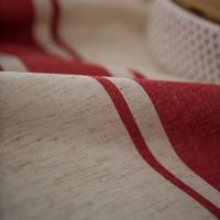 Nappe en coton et lin à rayures teintes au fil, style japonais |   Nappe de table rayée rouge de qualité supérieure pour mariage, pique-nique et décoration de table à manger