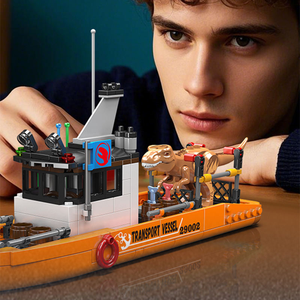 Mould King 29002, 427 Piezas, Serie <span class=keywords><strong>Jurassic</strong></span> <span class=keywords><strong>World</strong></span>, Barco <span class=keywords><strong>de</strong></span> Transporte, Huevos <span class=keywords><strong>de</strong></span> Dinosaurio, Bloques <span class=keywords><strong>de</strong></span> Construcción, Modelo Técnico, Juguete Educativo, Regalo Festivo - Product Image 5
