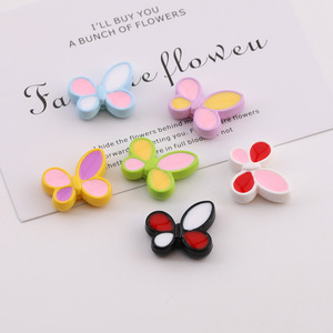 Cuentas sueltas acrílicas de mariposa de colores para la fabricación de joyas, accesorios DIY, colores aleatorios, primavera 2025 - Product Image 1