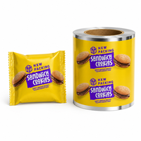Film d'emballage souple personnalisé pour biscuits sandwich - Film de poche matelassé métallisé de qualité alimentaire pour pain, chocolat, biscuits, produits de boulangerie