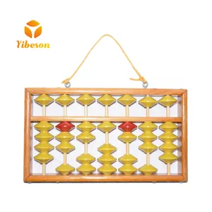 Teacher Student Education Math Counting Hanging Wood Frame 7 Rods Soroban Wooden Abacus For Kids