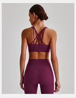 Soutien-gorge de sport pour femme à maintien élevé, dos croisé, extensible dans les quatre sens, anti-transpiration, bretelles spaghetti, idéal pour le fitness et le yoga