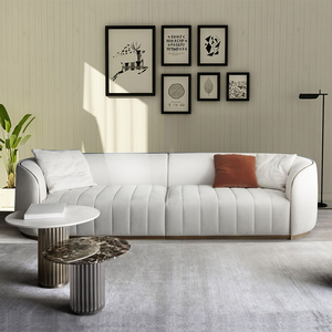 Luxury Elegant Design Stainless Steel Living Room Velvet White American Style Sofa Set <strong>Furniture</strong> - Product Image 2