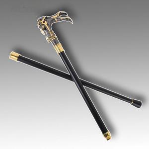 Bastone da Passeggio Decorativo in Metallo con Design di Bufalo d'Acqua Nero e Dorato, Elegante Bastone da Gentiluomo - Product Image 2