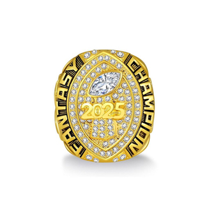 Bague de championnat de football fantastique personnalisée plaquée or rose, trophée de récompense du champion FFL - Product Image 4