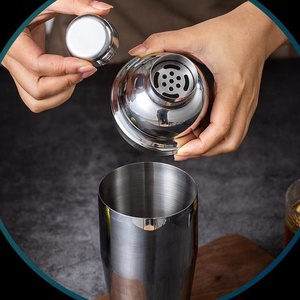 Ensemble de shaker à cocktails pour débutants, ensemble complet de bouilloires en acier inoxydable à manivelle manuelle pour la maison, cocktail professionnel - Product Image 6