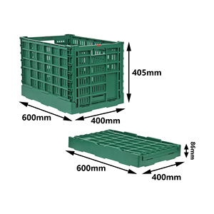 JOIN vente en gros 600x500x405mm caisses en <span class=keywords><strong>plastique</strong></span> empilables pliables et d'occasion ventilées pour le stockage des légumes - Product Image 3