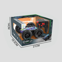 Voiture RC tout-terrain 4x4 HTL 2.4G avec lumières LED colorées, retournement à 360 degrés, double face, jouet télécommandé pour enfants