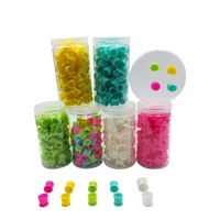Tazas de tinta de silicona para tatuaje, contenedor desechable de pigmento de maquillaje permanente de tamaño medio, accesorios para tatuaje, taza de soporte de tinta, 100 Uds.