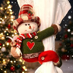Support de rideau en forme de bonhomme de neige Magpie, ornements décoratifs de Noël pour fenêtre, décoration de maison pour les fêtes - Product Image 2