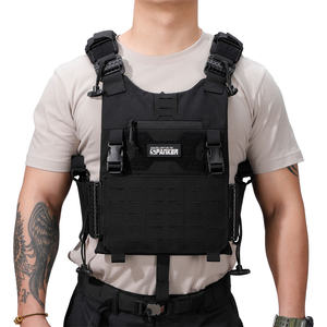 Gilet Tattico Leggero in Nylon 500D <span class=keywords><strong>MOLLE</strong></span> con Sgancio Rapido Porta Piastre Protettive - Product Image 3