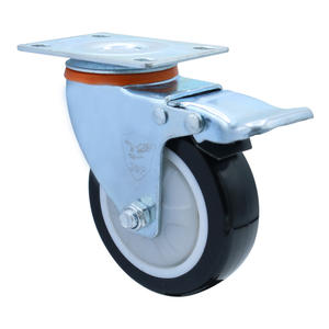 3 Zoll <span class=keywords><strong>4</strong></span> Zoll 5 Zoll mittelschwere schwarze PU-Lenk rollen mit Bremsen - Product Image 1