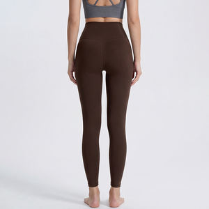 Celana <span class=keywords><strong>Yoga</strong></span> Wanita Naked Feel Pinggang Tinggi Pengangkat Bokong Cepat Kering Elastis Tinggi Slim Fit Celana Latihan Profesional - Product Image 4