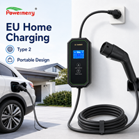 Chargeur EV portable 3,5 kW 16A Type 2 230V AC avec câble de charge domestique et prise personnalisée pour usage domestique en Europe, état neuf