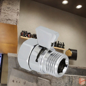 วาล์วควบคุมการไหลของน้ำ G1/2วาล์วฝักบัวทองเหลืองแบบใช้มือจับวาล์วเ<span class=keywords><strong>ปิด</strong></span>/<span class=keywords><strong>ปิด</strong></span>ก๊อกน้ำในห้องน้ำชุดควบคุมแรงดันน้ำ - Product Image 3