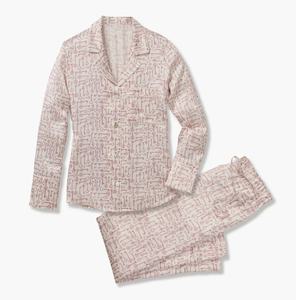 Conjunto de Pijama de Satén Bordado Personalizado de Fabricante, 2 Piezas, Ropa de Dormir Sedosa de Lujo para Mujer, Conjuntos de Loungewear para Dama - Product Image 1