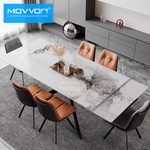 Plateau en céramique de qualité supérieure en acier au carbone pieds noirs base en or <span class=keywords><strong>table</strong></span> à <span class=keywords><strong>rallonge</strong></span> rotative <span class=keywords><strong>ronde</strong></span> pour 8 places tables de maison modernes - Product Image 1