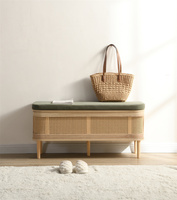 Banc à chaussures en bois vert doux avec rangement, design traditionnel pour l'entrée, l'appartement, le centre commercial, le bureau, l'utilisation en bâtiment