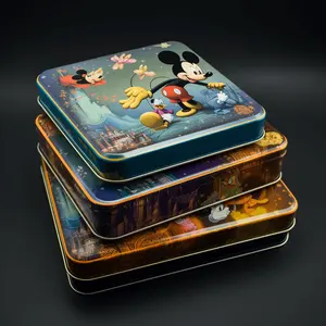 Chocolate Square Tin Box Store Christmas High Quality Round Tin Box Vintage Hot Selling Biscuit Tin Box With Lid Manufacturer
